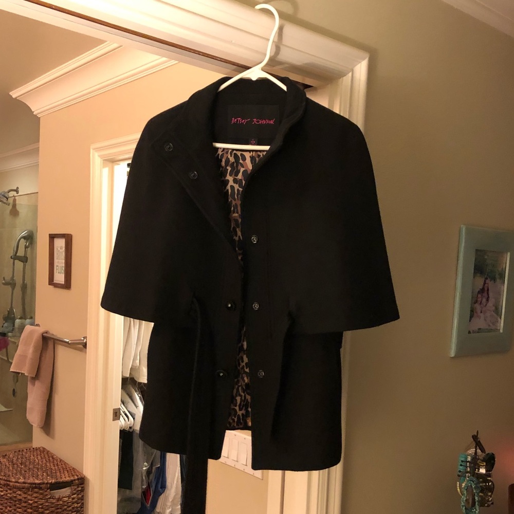 Betsey Johnson pea coat cape style